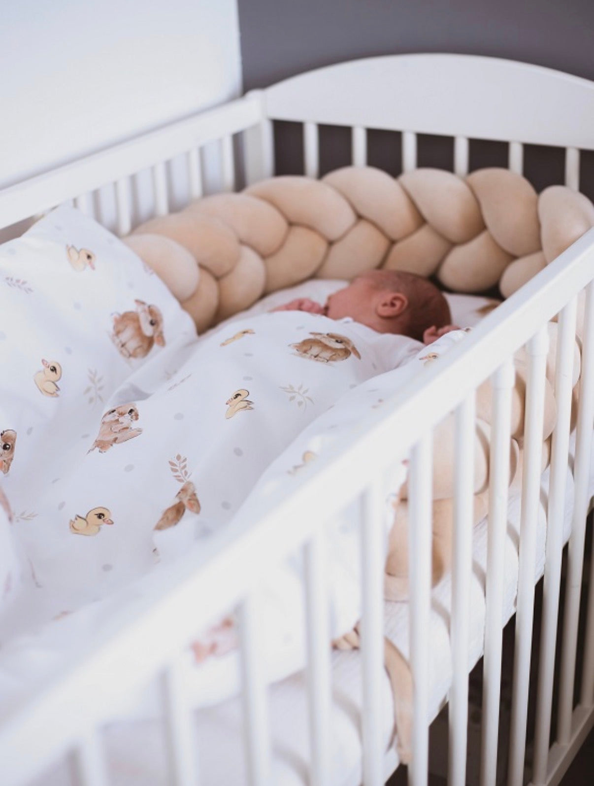 Babynest Geflochten 2-in-1 Bunny&Ducky Beige