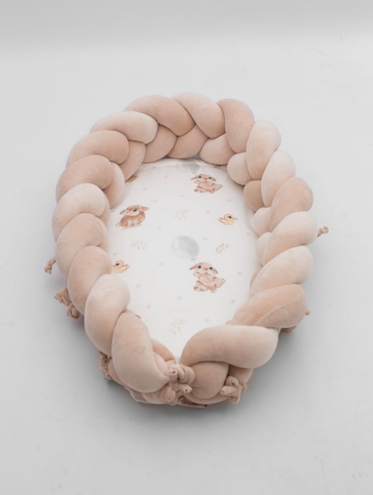 Babynest Geflochten 2-in-1 Bunny&Ducky Beige