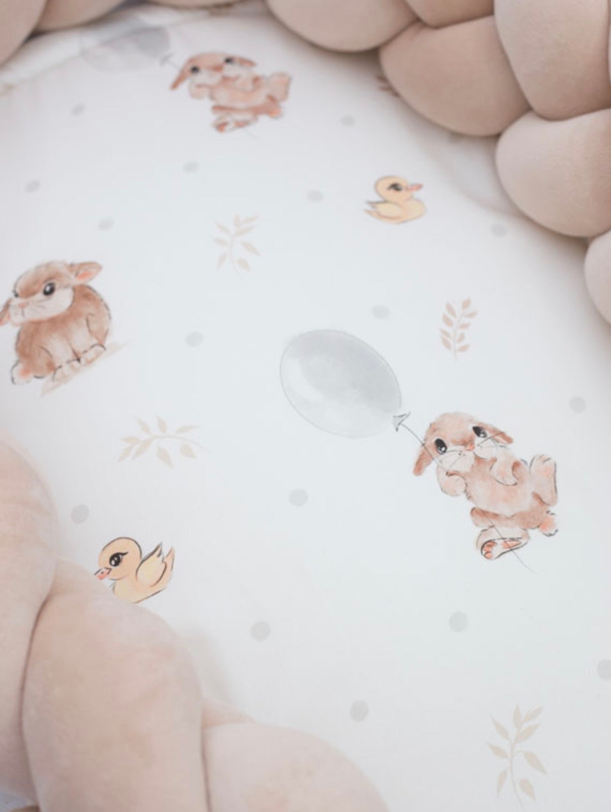 Babynest Geflochten 2-in-1 Bunny&Ducky Beige