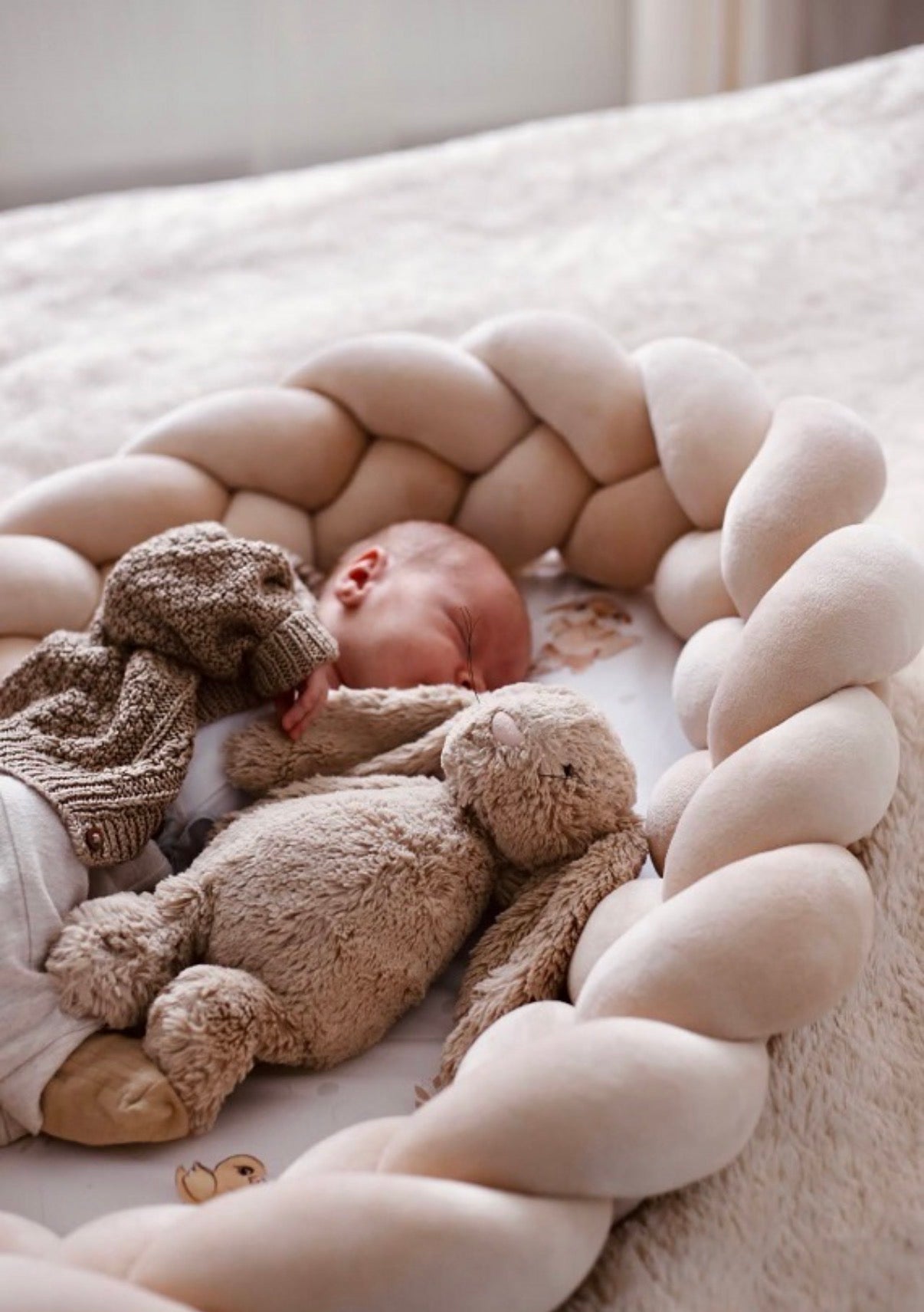Babynest Geflochten 2-in-1 Bunny&Ducky Beige