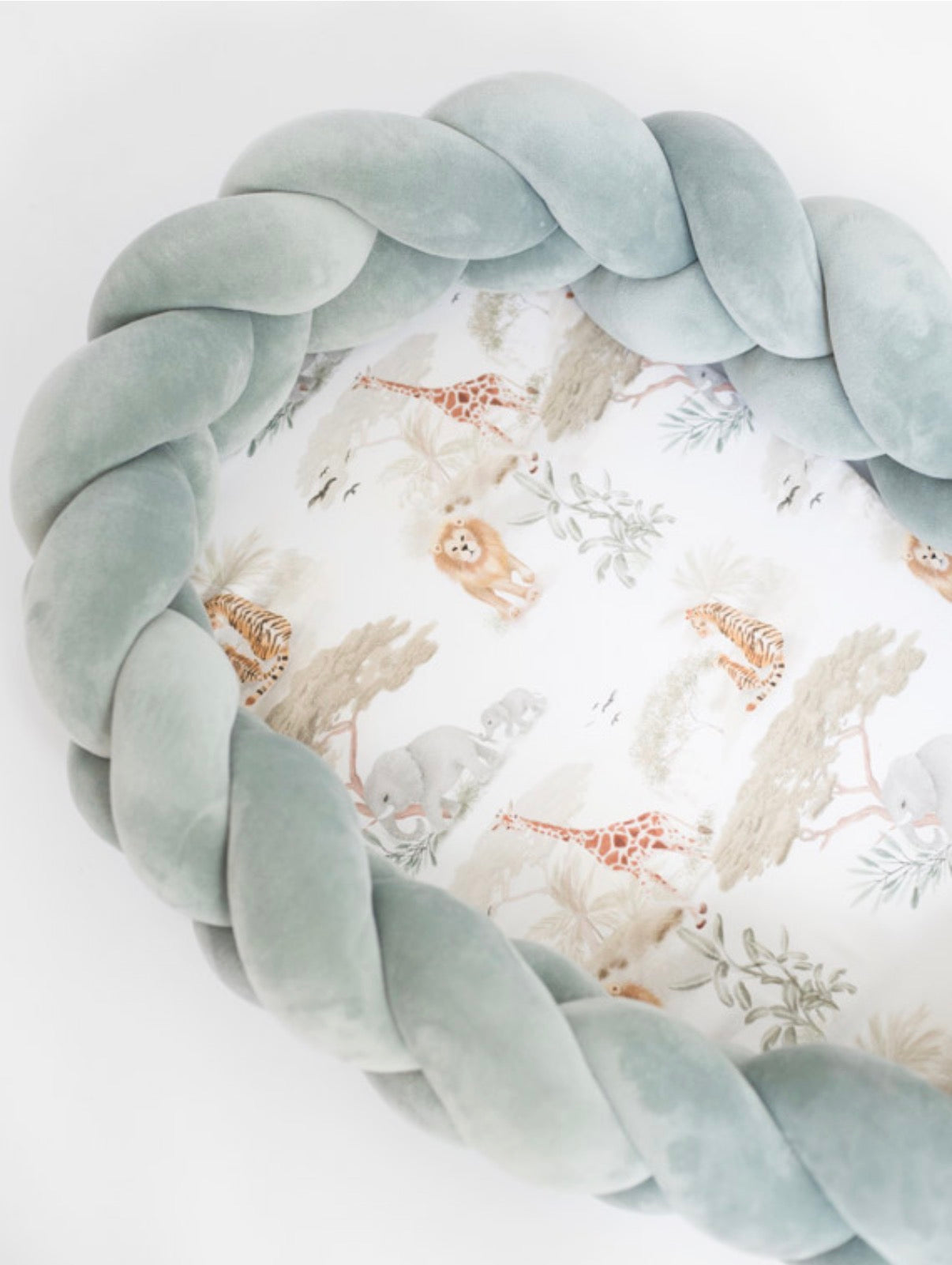 Babynest Geflochten 2-in-1 Wild Safari Salbei