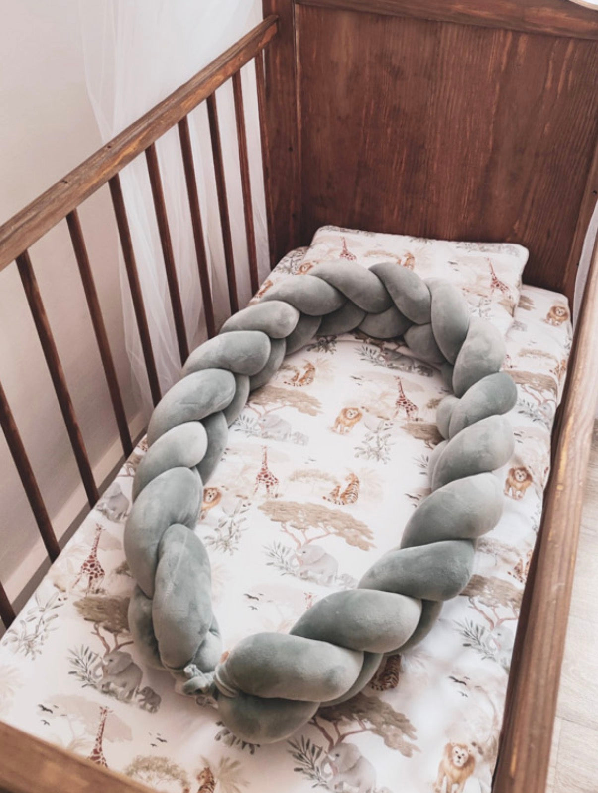Babynest Geflochten 2-in-1 Wild Safari Salbei