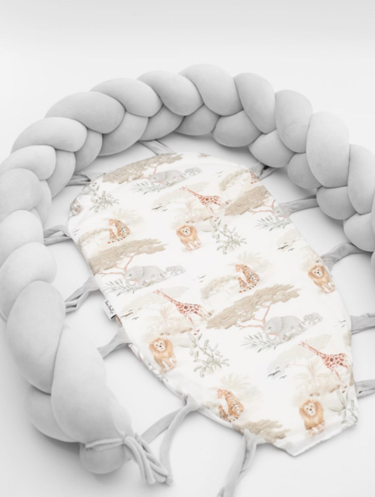 Babynest Geflochten 2-in-1 Wild Safari Salbei