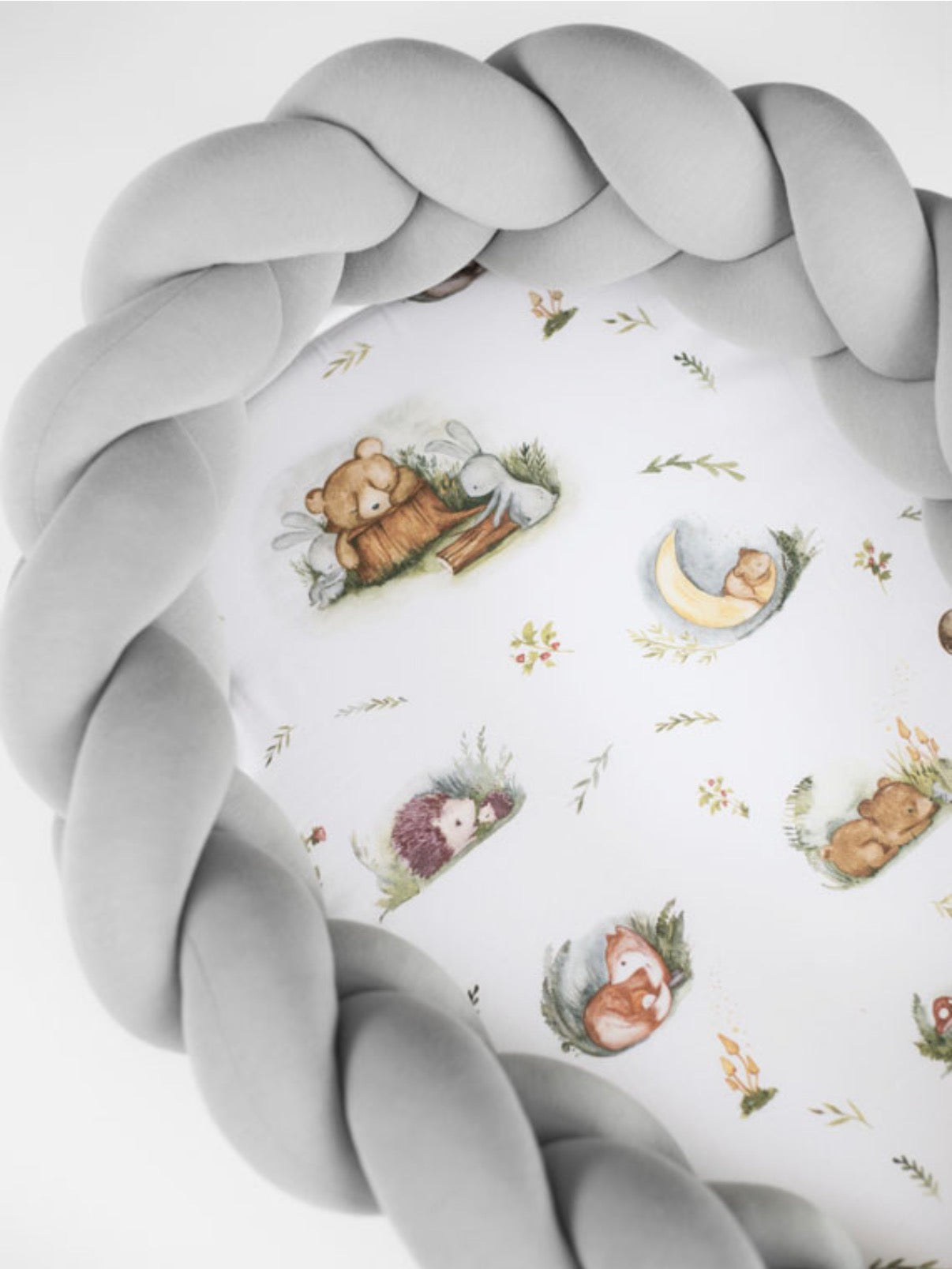 Babynest Geflochten 2-in-1 Forest Moments Grau