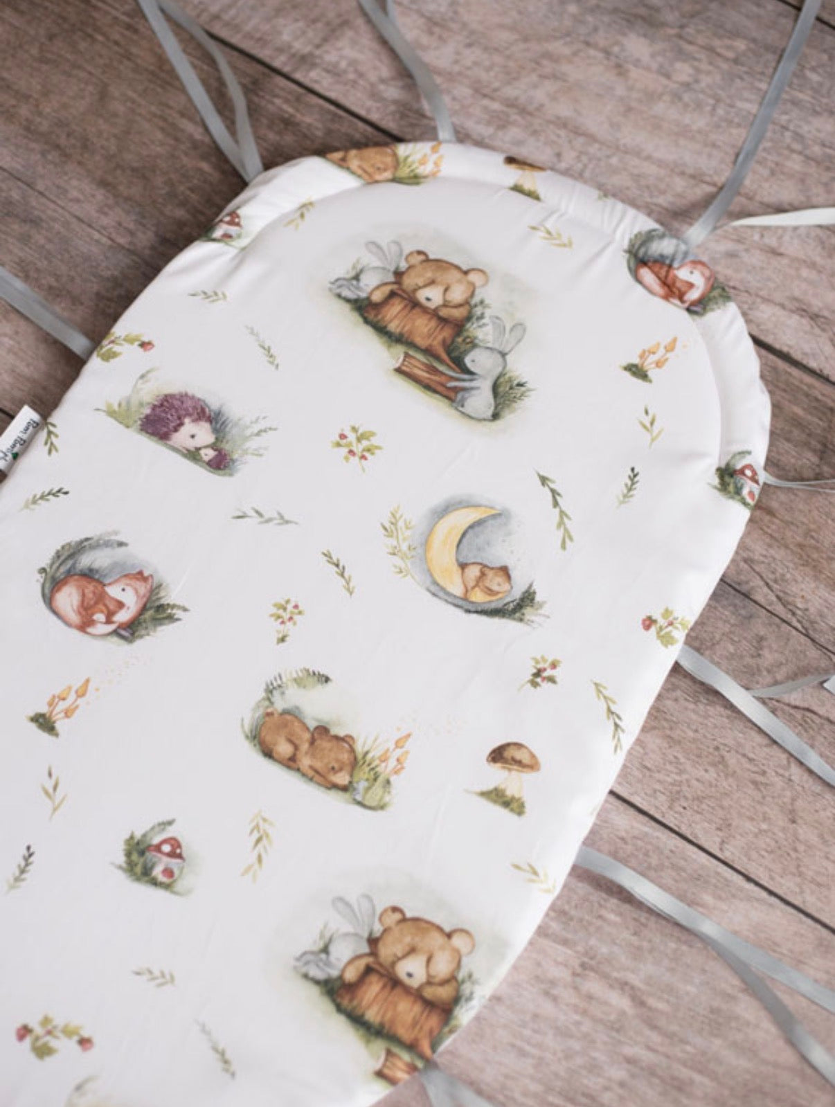 Babynest Geflochten 2-in-1 Forest Moments Grau