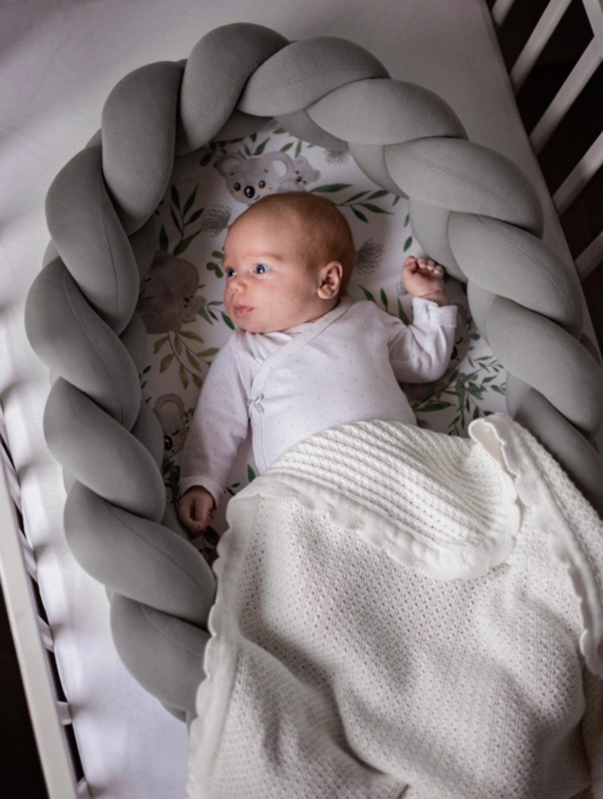 Babynest Geflochten 2-in-1 Forest Moments Grau