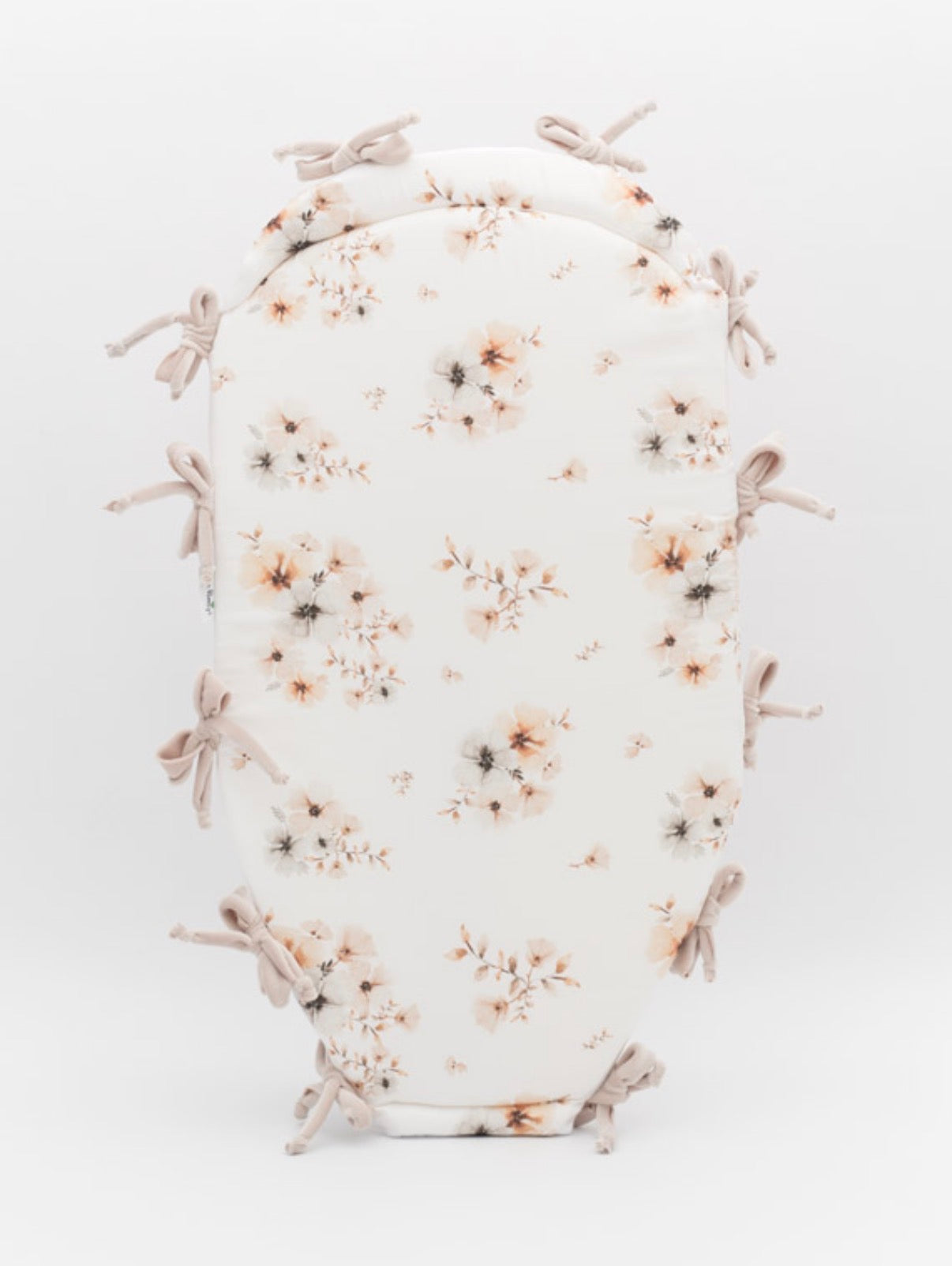 Babynest Geflochten 2-in-1 Boho Flowers Rosa