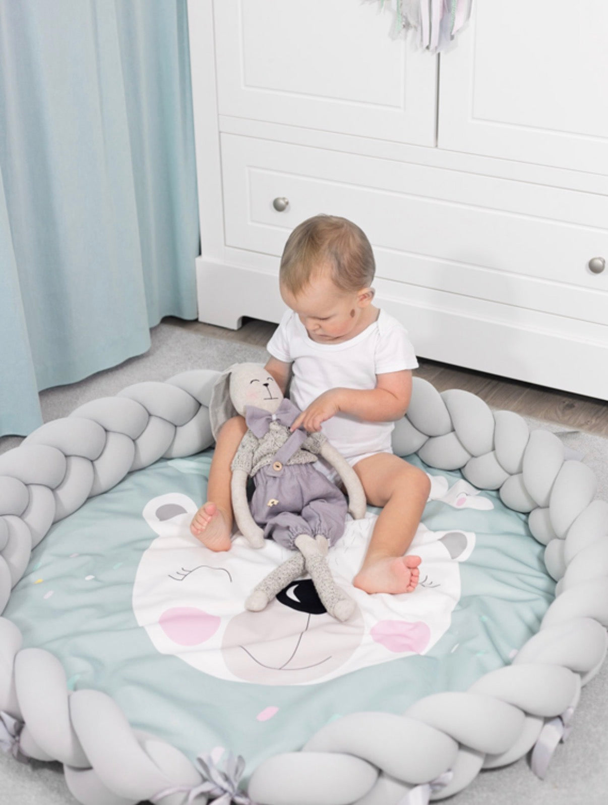Spielmatte PREMIUM 2-in-1 Teddy Bear Grau