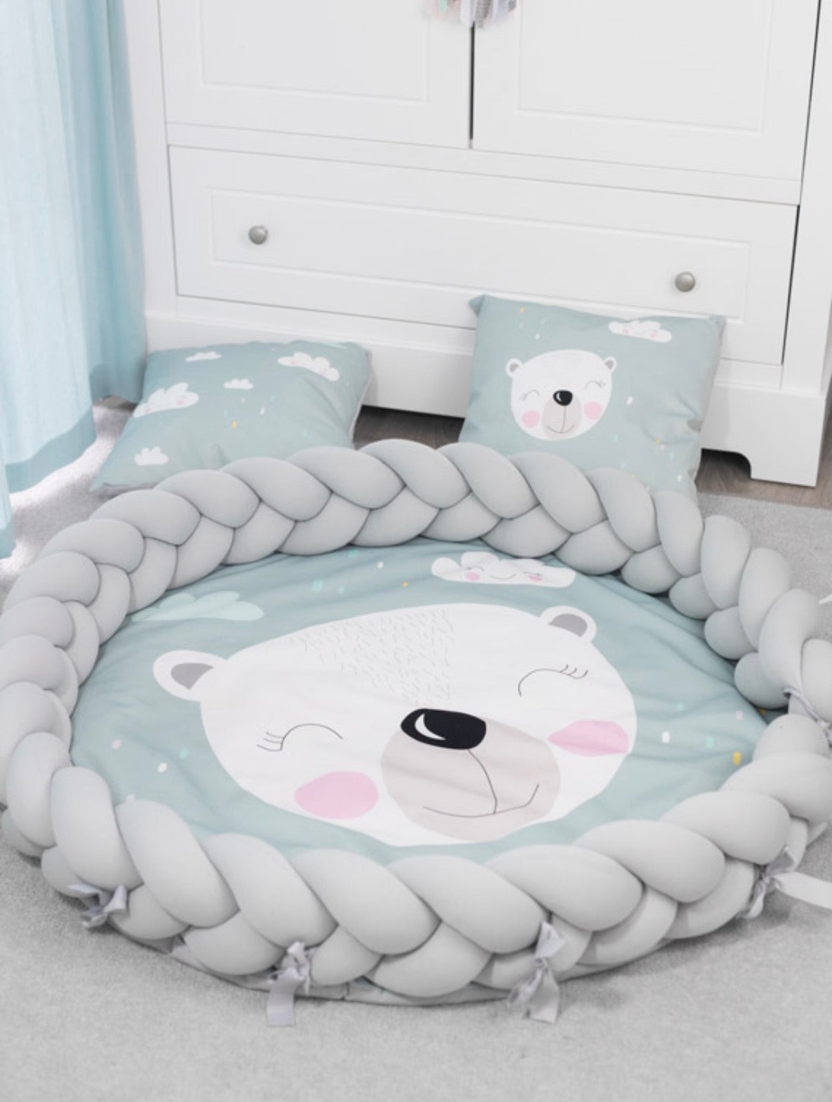 Spielmatte PREMIUM 2-in-1 Teddy Bear Grau