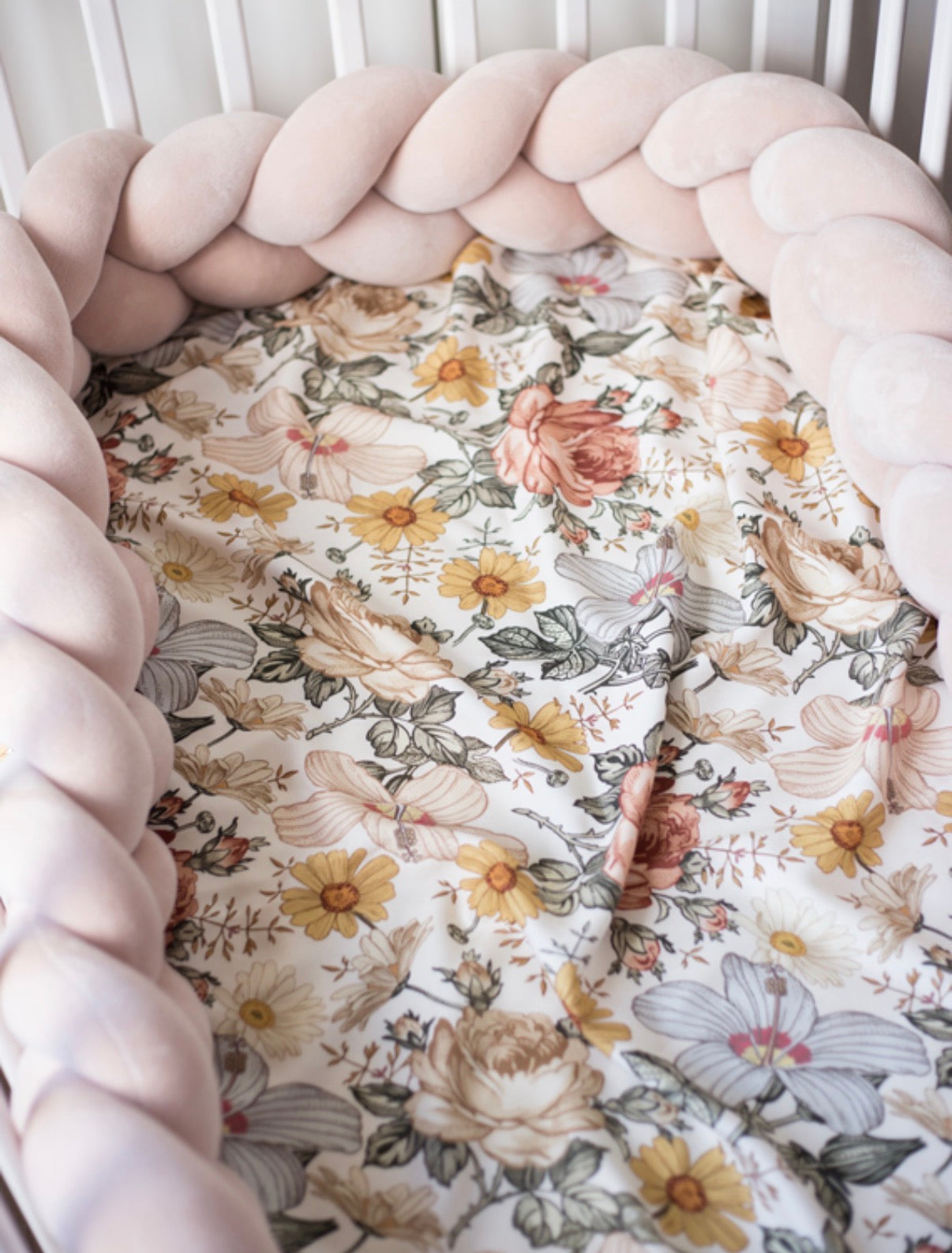 Bambus Set - Pucktuch & Kissen Vintage Flowers