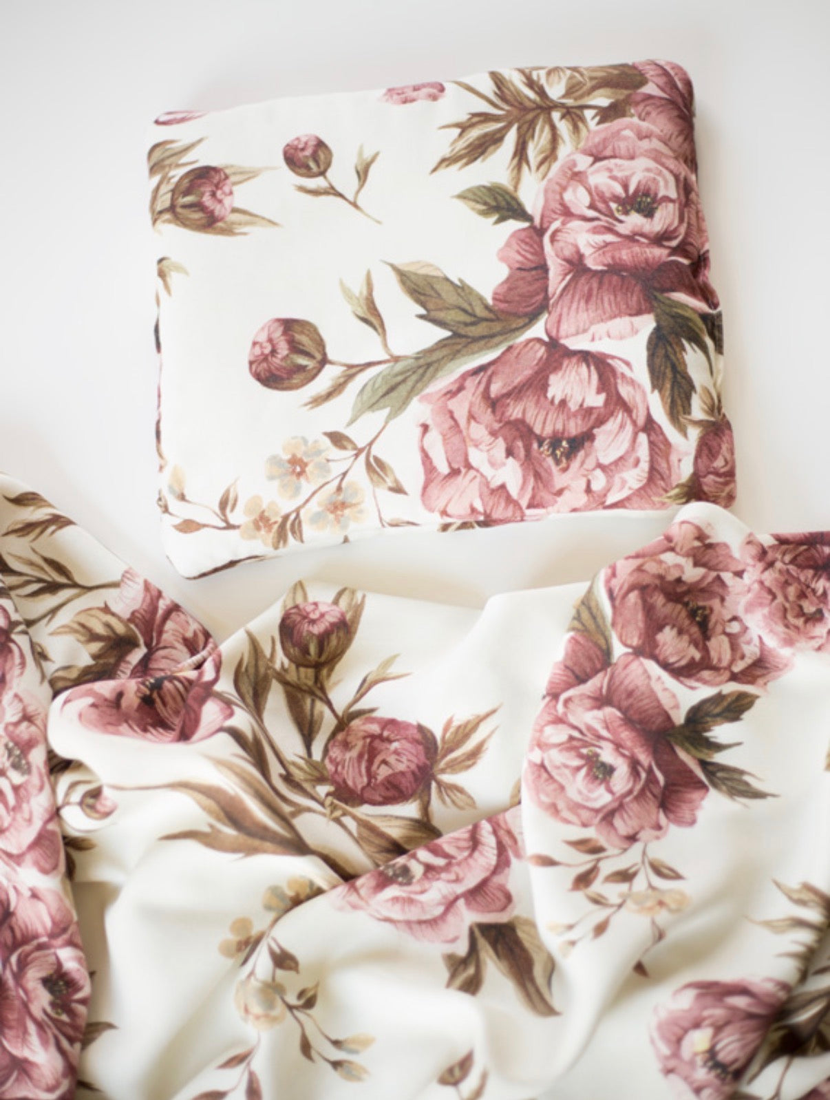 Bambus Set - Pucktuch & Kissen Peonies