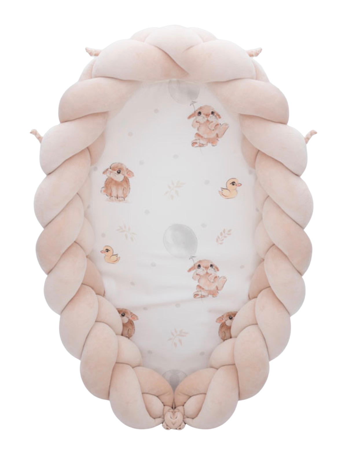 Babynest Geflochten 2-in-1 Bunny&Ducky Beige